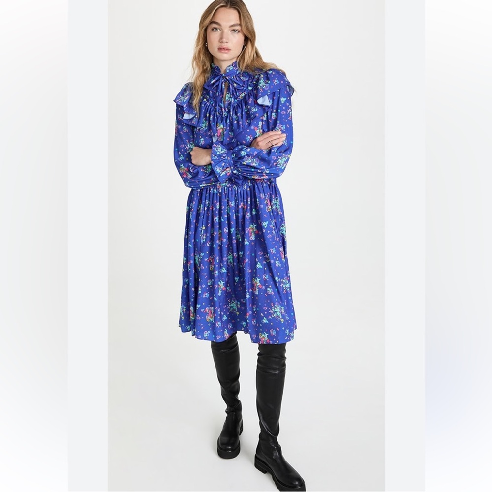 Andersson Bell Flower Bear Print Ruffle Dress in M